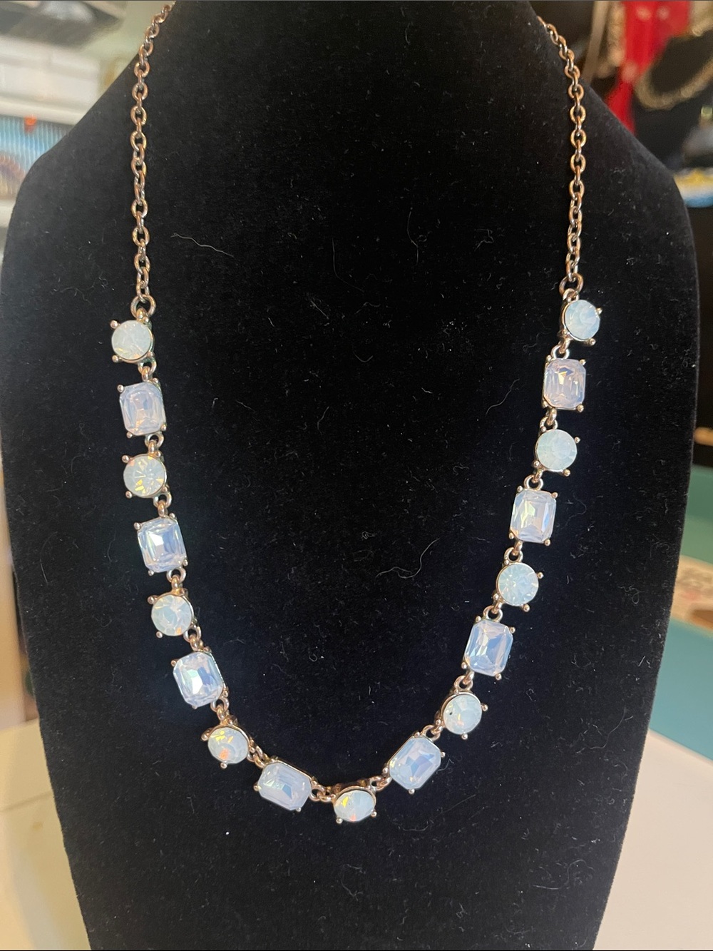 By Absolute Opalescent Light Blue Stone Necklace -